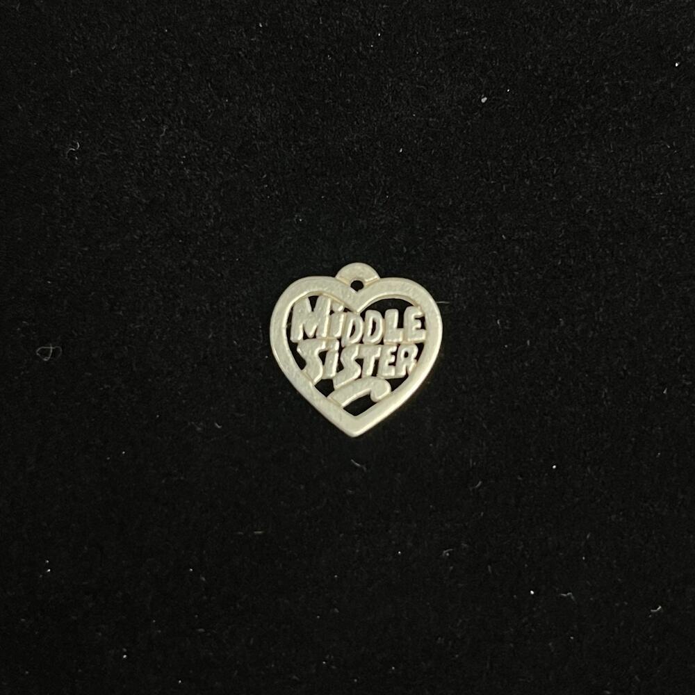 James Avery Sterling Silver Middle Sister Heart Charm Older Hallmark